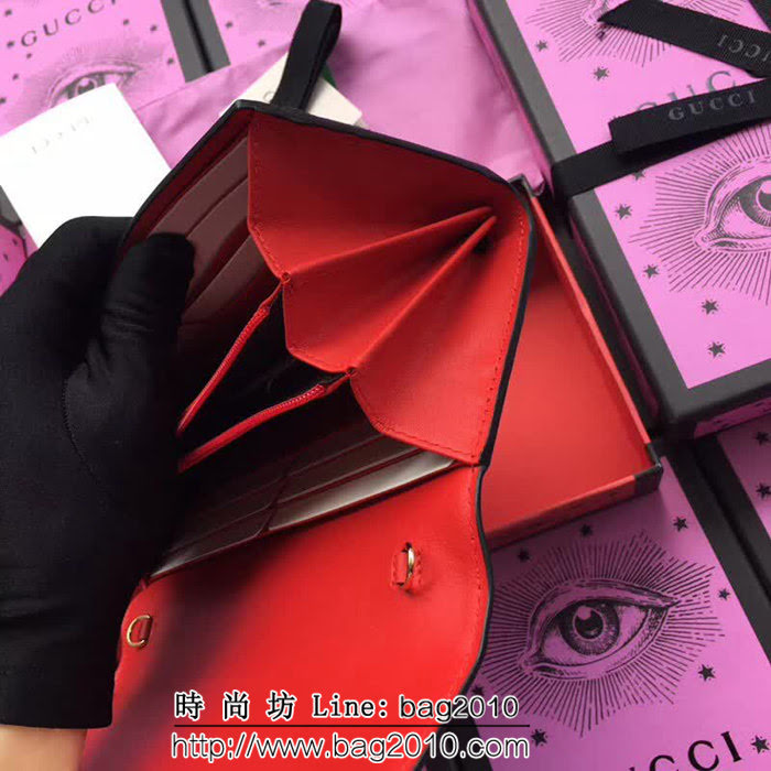 GUCCI古馳 歐洲正品原單 padlock系列 最新二折款 爆款鏈條皮夾 453506 藍花紅皮 WTG1190